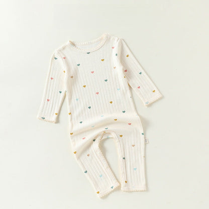 MyKids-USA® Autumn Arrival Baby Kids Unisex Long Sleeves Hearts Pattern Rompers