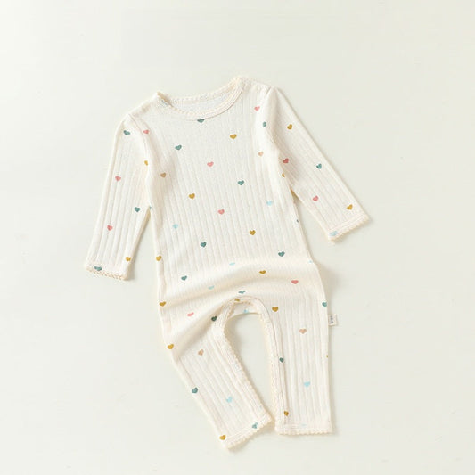 MyKids-USA® Autumn Arrival Baby Kids Unisex Long Sleeves Hearts Pattern Rompers