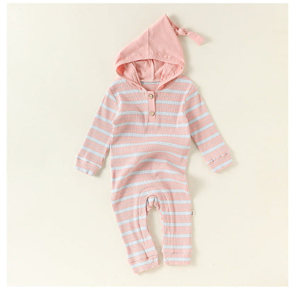 MyKids-USA® Autumn Arrival Baby Kids Unisex Long Sleeves Striped Pattern Rompers