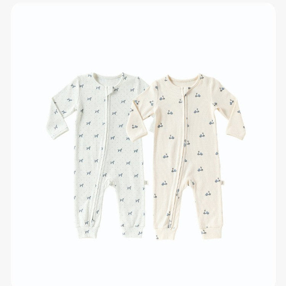MyKids-USA® Autumn Arrival Baby Kids Unisex Long Sleeves Cartoon Pattern Zip-up Rompers