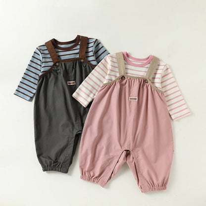 MyKids-USA® Autumn Arrival Baby Kids Unisex Sleeveless Letter Pattern Overalls Rompers