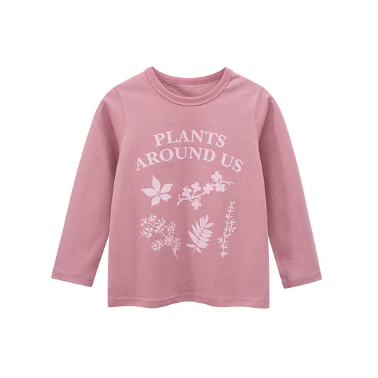 MyKids-USA® Kids Girls Flowers and Letters Print Crew Neck Long Sleeves Top