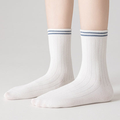 MyKids-USA® Spring and Summer Baby Kids Boys and Girls Breathable Classic Striped Mid-calf Socks Set