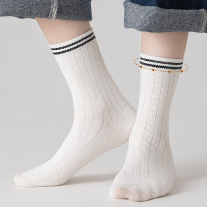 MyKids-USA® Spring and Summer Baby Kids Boys and Girls Breathable Classic Striped Mid-calf Socks Set