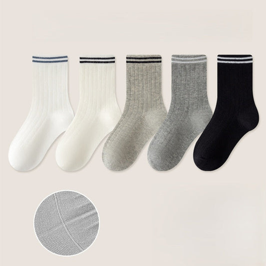 MyKids-USA® Baby Kids Boys and Girls Breathable Classic Striped Mid-calf Socks Set