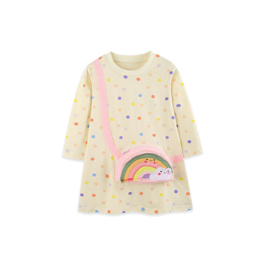 MyKids-USA® Baby Kids Girls Cute Dots Pattern Long Sleeves Dress