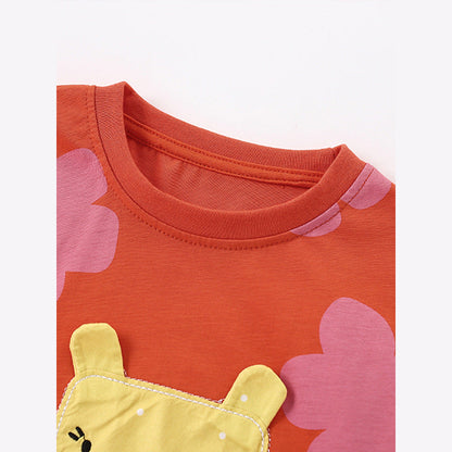 MyKids-USA® Baby Kids Girls Cartoon Pattern Long Sleeves Top and Flowers Pattern Pants Clothing Set