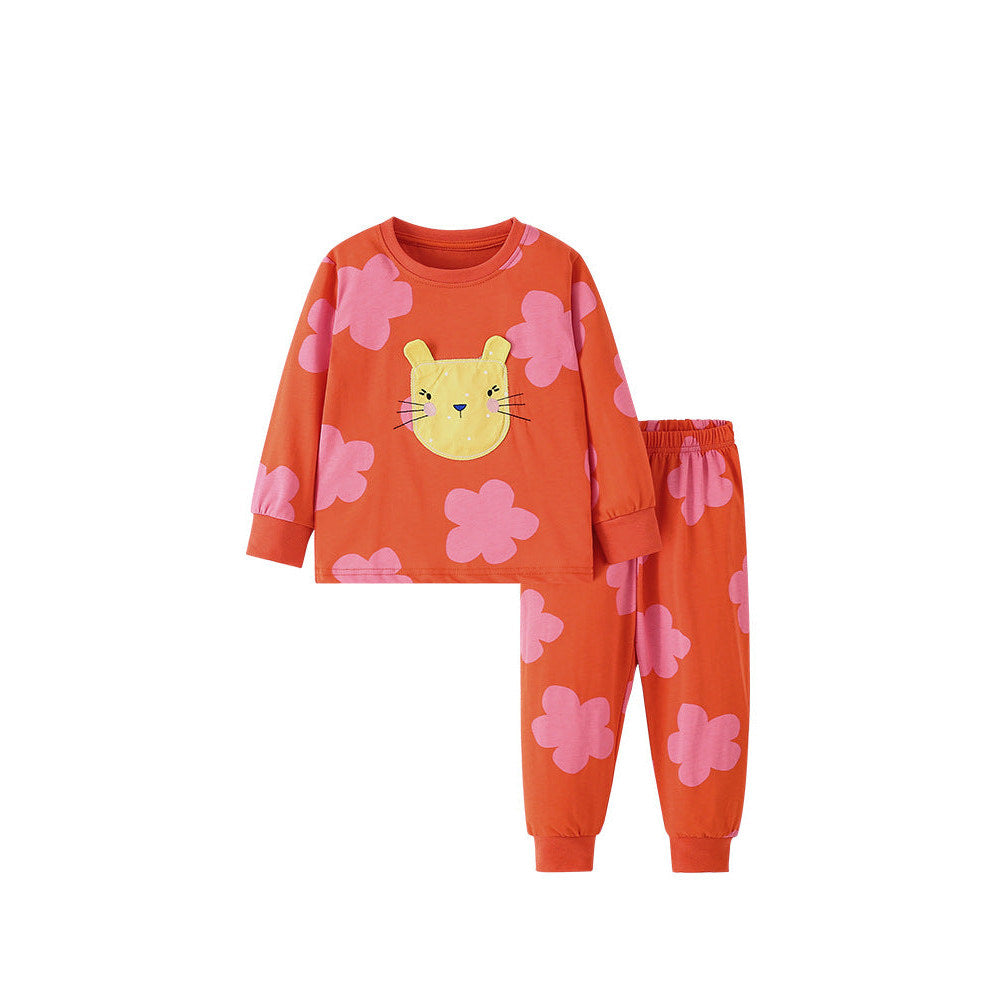 MyKids-USA® Baby Kids Girls Cartoon Pattern Long Sleeves Top and Flowers Pattern Pants Clothing Set
