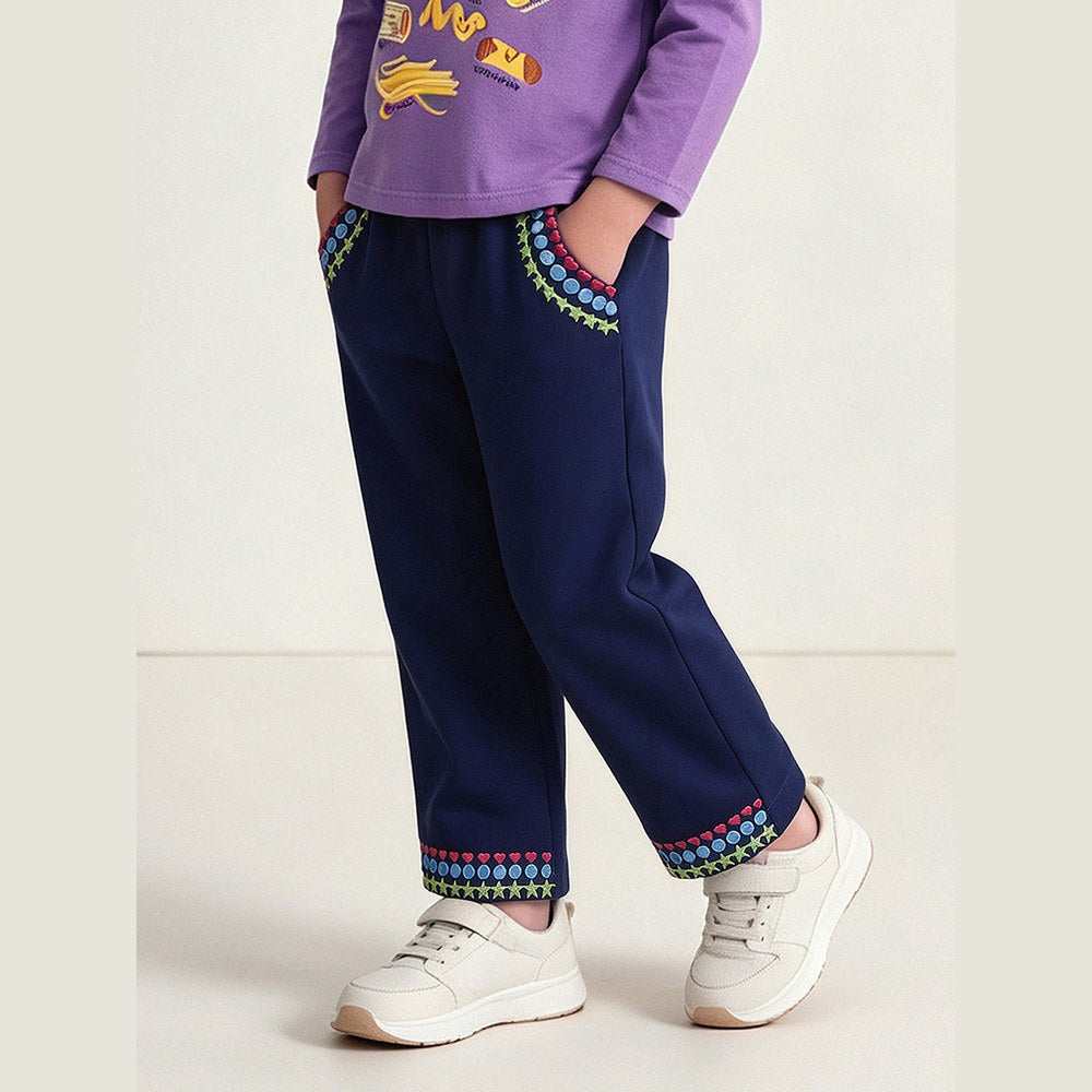MyKids-USA® Geometric Embroidery Pattern Pants for Girls