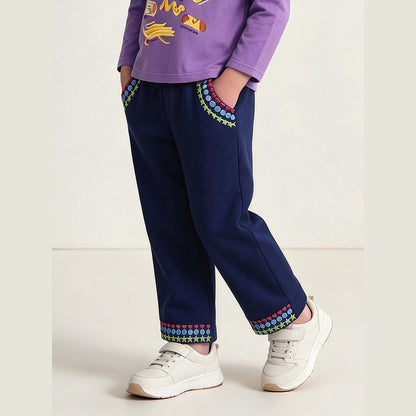 MyKids-USA® Geometric Embroidery Pattern Pants for Girls