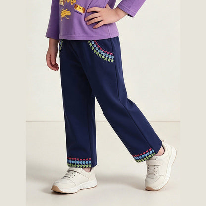 MyKids-USA® Geometric Embroidery Pattern Pants for Girls