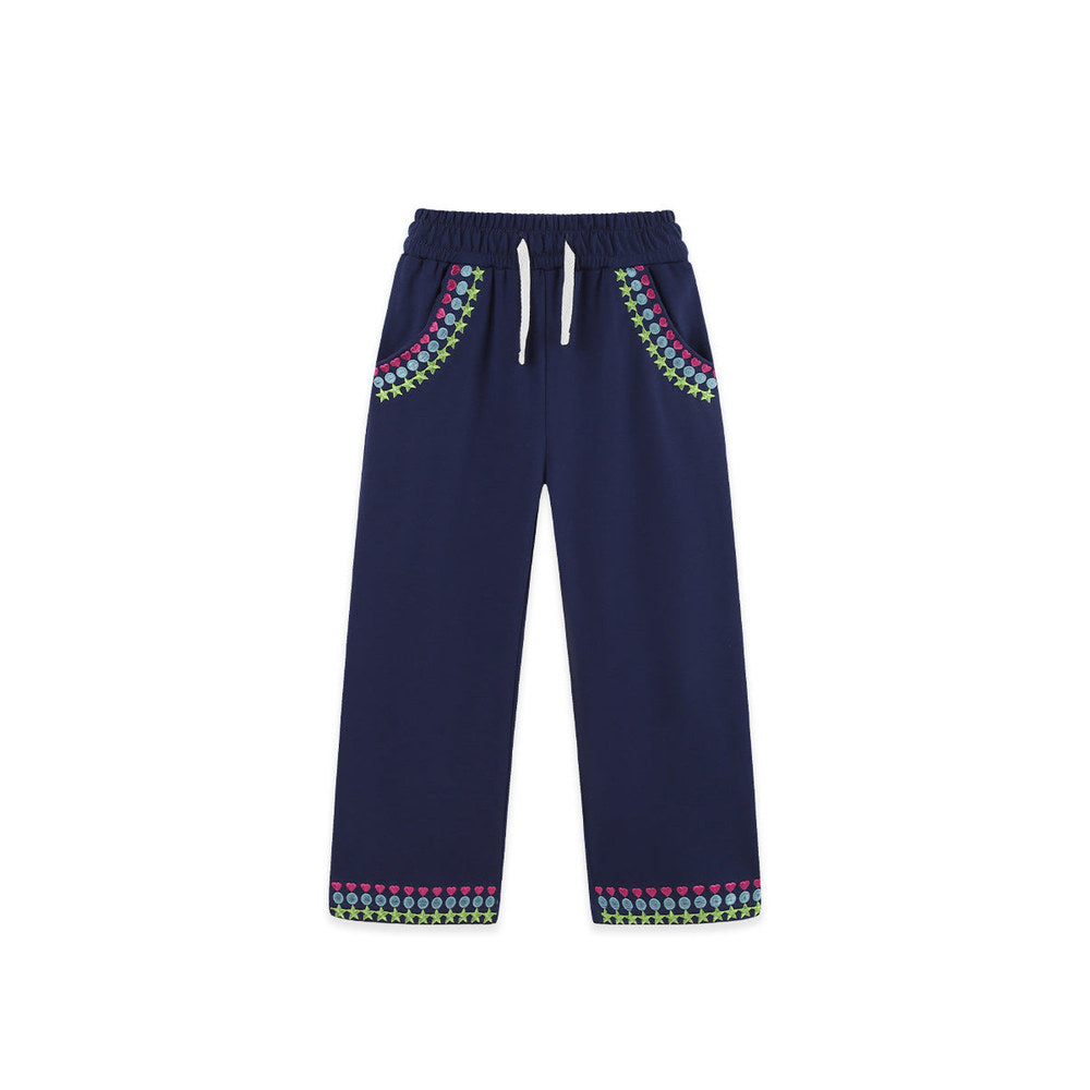 MyKids-USA® Geometric Embroidery Pattern Pants for Girls