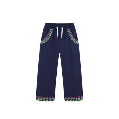 MyKids-USA® Geometric Embroidery Pattern Pants for Girls