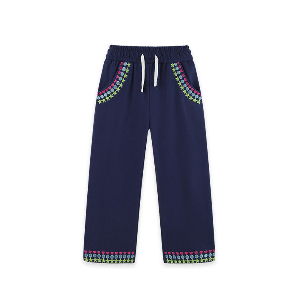 MyKids-USA® Geometric Embroidery Pattern Pants for Girls