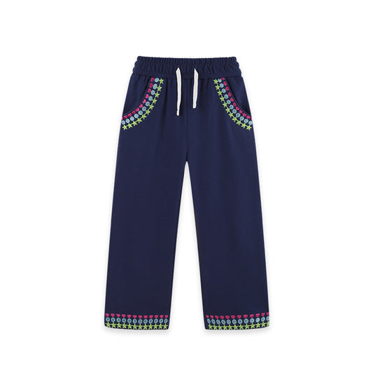 MyKids-USA® Geometric Embroidery Pattern Pants for Girls