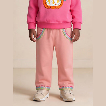 MyKids-USA® Geometric Embroidery Pattern Pants for Girls