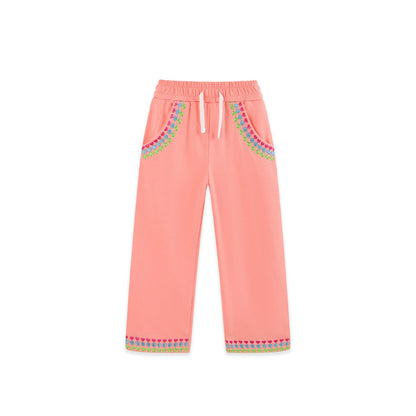 MyKids-USA® Geometric Embroidery Pattern Pants for Girls