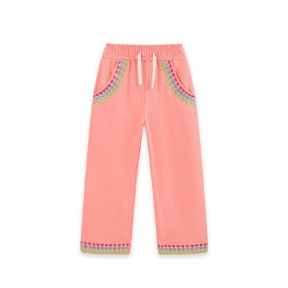 MyKids-USA® Geometric Embroidery Pattern Pants for Girls