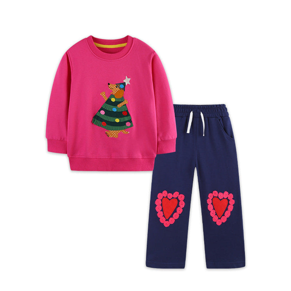 MyKids-USA® Baby Kids Girls Cartoon Pattern Long Sleeves Pullover and Pants Clothing Set