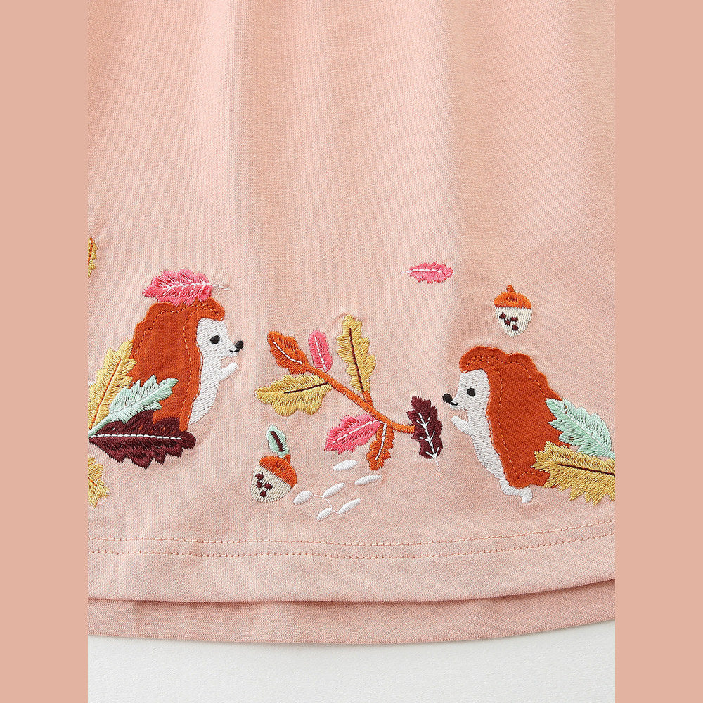 MyKids-USA® Baby Kids Girls Cartoon Pattern Long Sleeves Dress