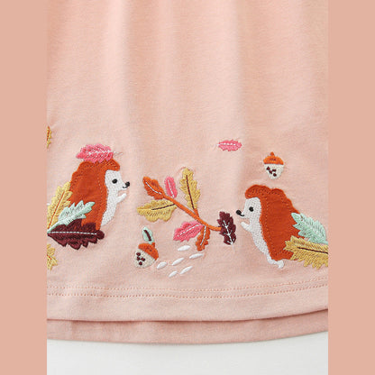MyKids-USA® Baby Kids Girls Cartoon Pattern Long Sleeves Dress