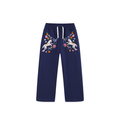 MyKids-USA® Arrival Autumn Cartoon Embroidery Pattern Pants for Girls