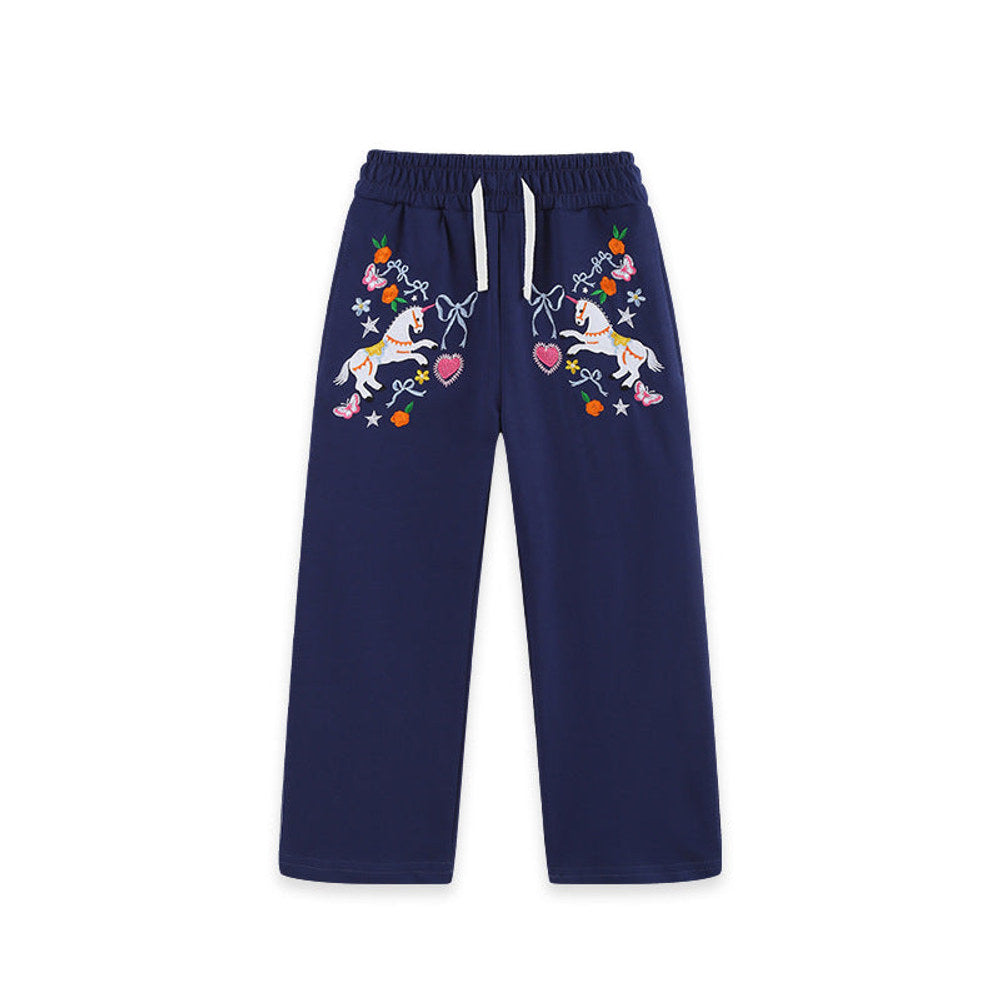 MyKids-USA® Arrival Autumn Cartoon Embroidery Pattern Pants for Girls