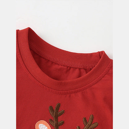 MyKids-USA® Spring and Autumn Baby Kids Girls Christmas Pattern Long Sleeves Top