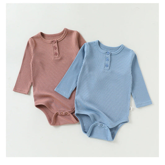 MyKids-USA® Autumn Arrival Baby Kids Simple Long Sleeves Solid Color Bodysuit