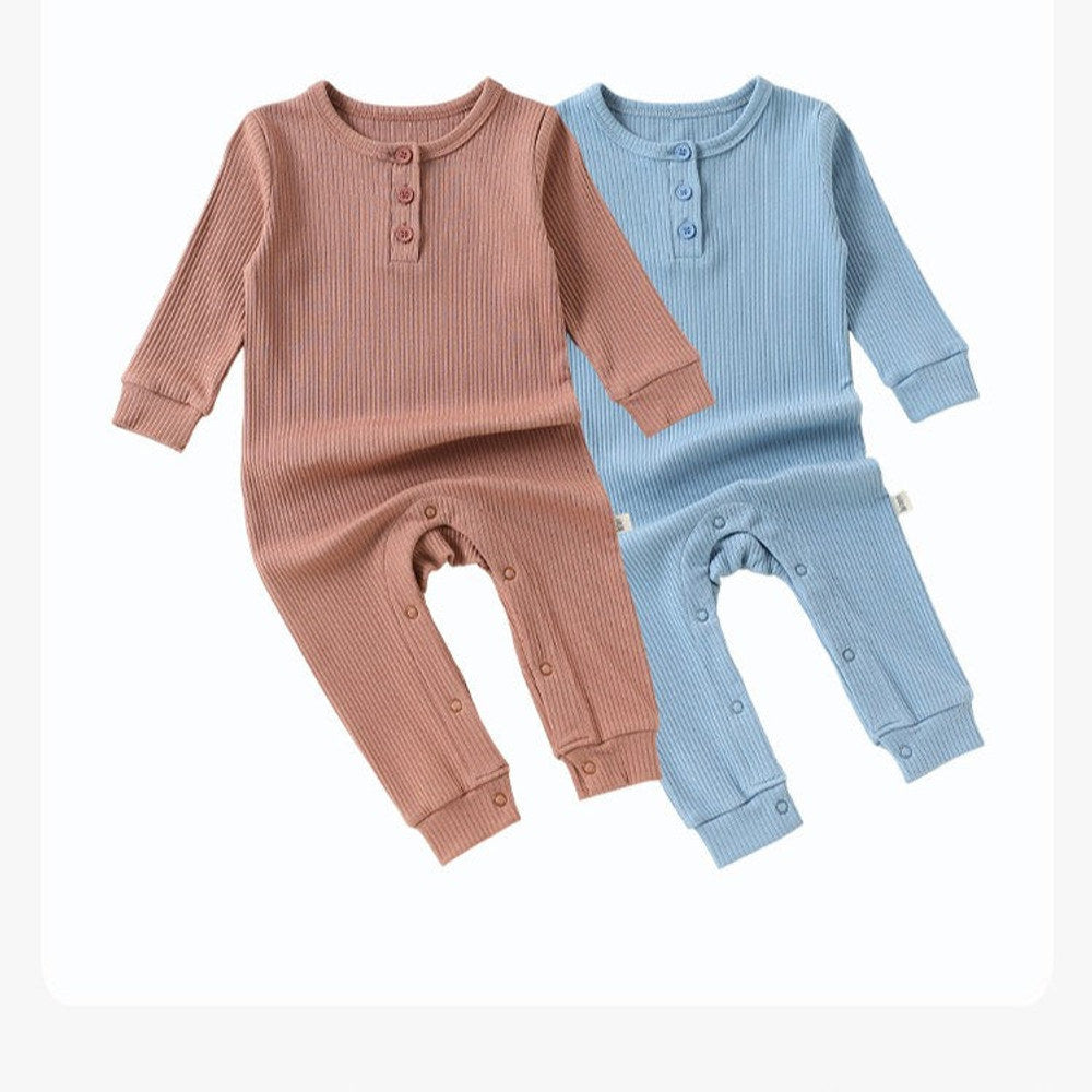 MyKids-USA® Autumn Arrival Baby Kids Simple Long Sleeves Solid Color Romper