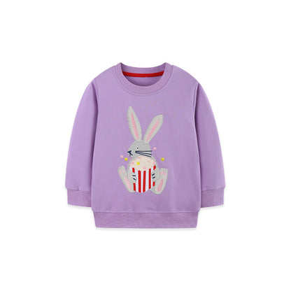 MyKids-USA® Autumn Arrival Kids Girls Animals Cartoon Pattern Crew Neck Long Sleeves Pullover