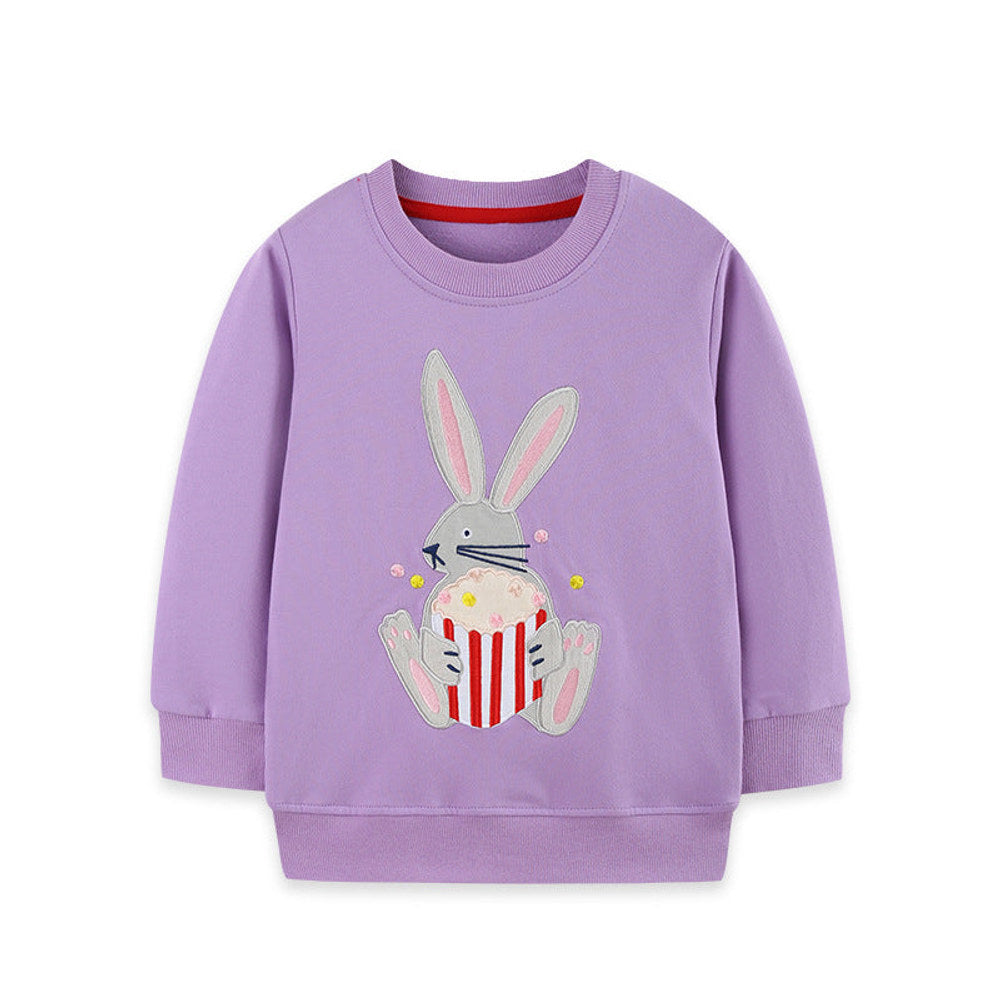 MyKids-USA® Autumn Arrival Kids Girls Animals Cartoon Pattern Crew Neck Long Sleeves Pullover