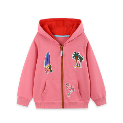 MyKids-USA® Autumn Arrival Girls’ Cartoon Pattern Hooded Coat