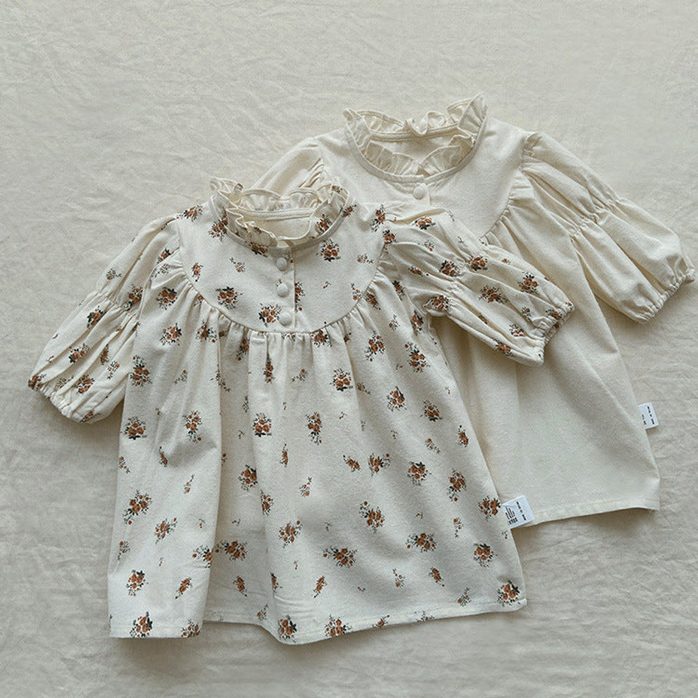 MyKids-USA® Autumn Arrival Baby Kids Girls Long Sleeves Ruffle Neck Dress