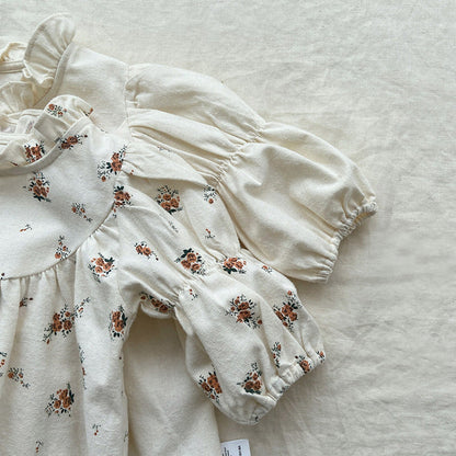 MyKids-USA® Autumn Arrival Baby Kids Girls Long Sleeves Ruffle Neck Dress