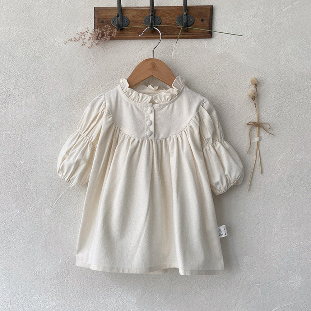 MyKids-USA® Autumn Arrival Baby Kids Girls Long Sleeves Ruffle Neck Dress