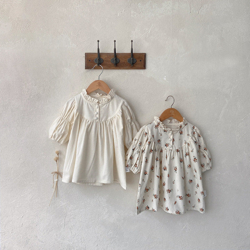 MyKids-USA® Autumn Arrival Baby Kids Girls Long Sleeves Ruffle Neck Dress