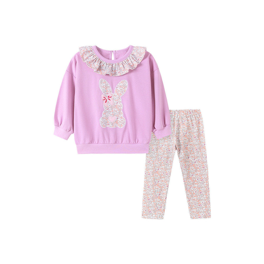 MyKids-USA® Autumn Baby Kids Girls Animals Flowers Pattern Long Sleeves Top and Floral Pants Clothing Set