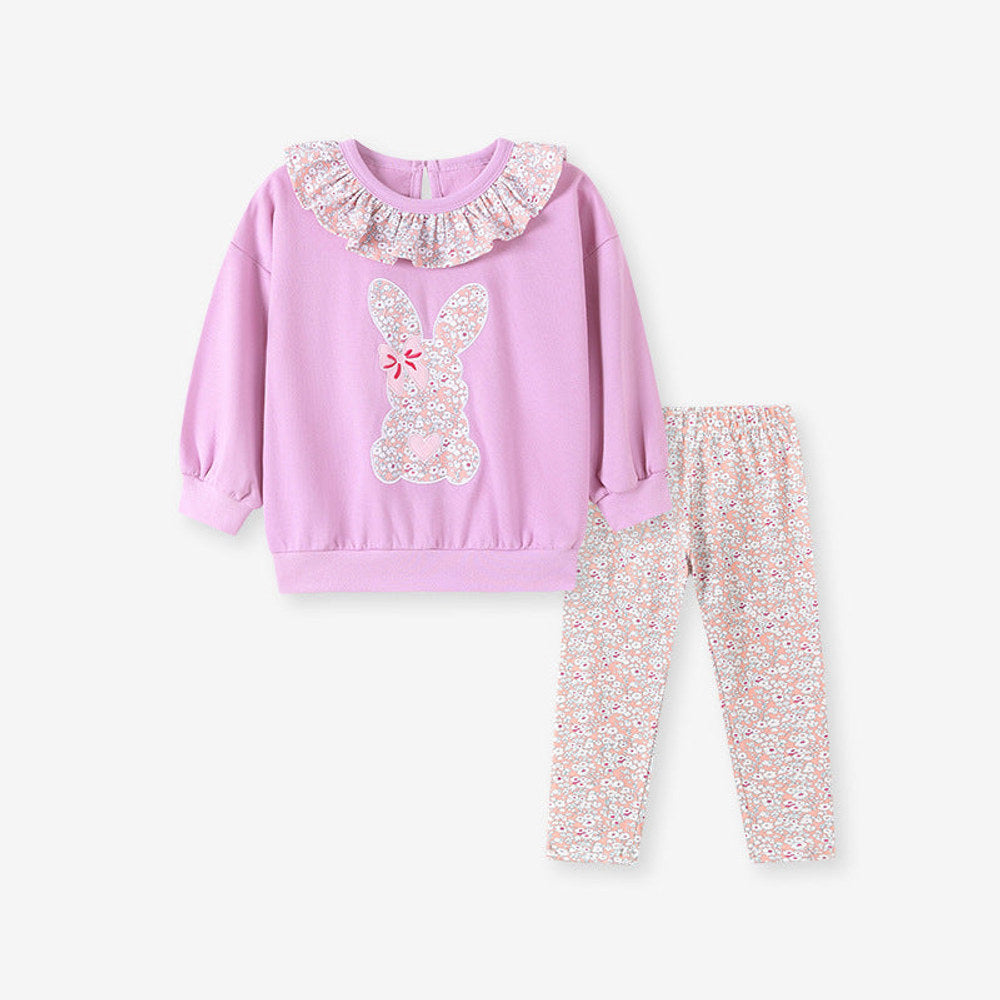 MyKids-USA® Autumn Baby Kids Girls Animals Flowers Pattern Long Sleeves Top and Floral Pants Clothing Set
