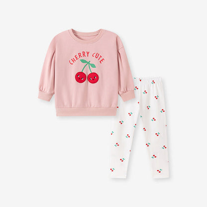 MyKids-USA® Autumn Baby Kids Girls Fruits Cartoon Pattern Long Sleeves Top and Pants Clothing Set