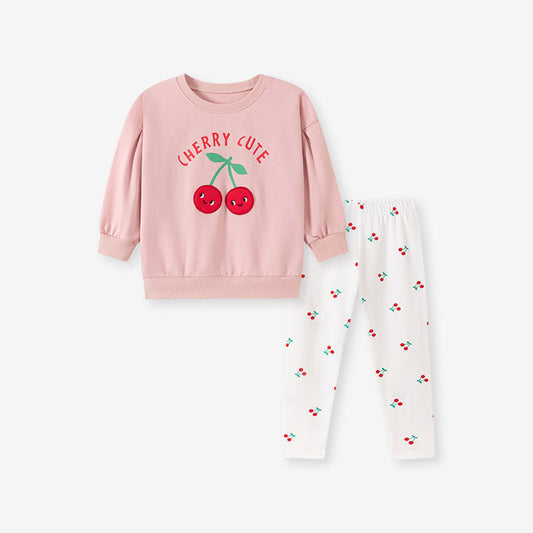 MyKids-USA® Autumn Baby Kids Girls Fruits Cartoon Pattern Long Sleeves Top and Pants Clothing Set