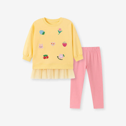 MyKids-USA® Autumn Baby Kids Girls Fruits Cartoon Pattern Long Sleeves Top and Pants Clothing Set