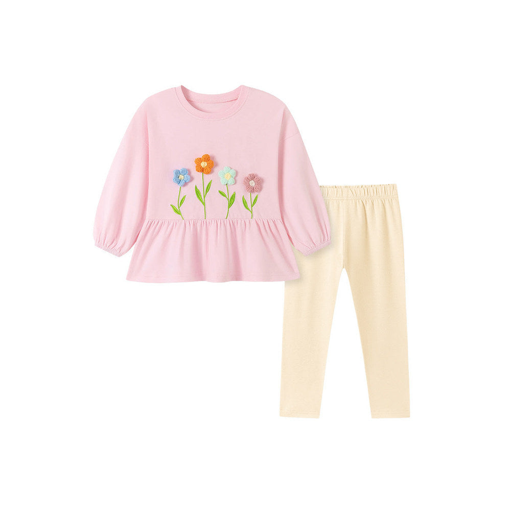 MyKids-USA® Autumn Baby Kids Girls Flowers Pattern Long Sleeves Top and Pants Clothing Set
