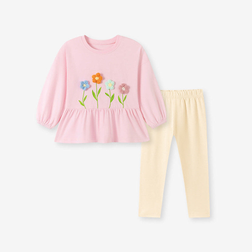 MyKids-USA® Autumn Baby Kids Girls Flowers Pattern Long Sleeves Top and Pants Clothing Set