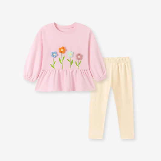 MyKids-USA® Autumn Baby Kids Girls Flowers Pattern Long Sleeves Top and Pants Clothing Set