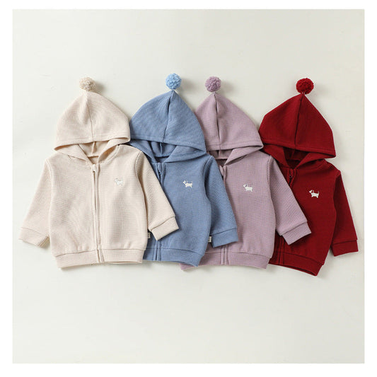 MyKids-USA® Autumn Arrival Baby Kids Unisex Long Sleeves Hooded Zip-up Coat
