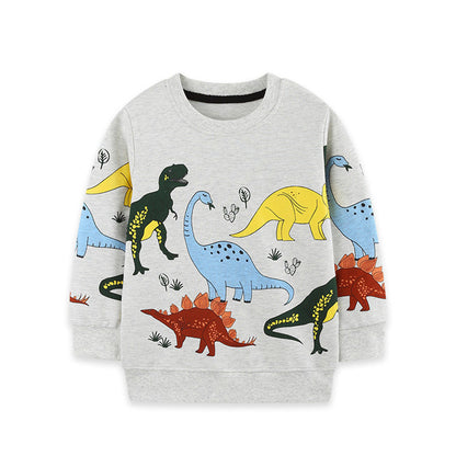 MyKids-USA® Autumn Arrival Kids Boys Cartoon Pattern Crew Neck Long Sleeves Top