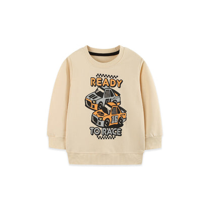 MyKids-USA® Autumn Arrival Kids Boys Cartoon and Letters Pattern Crew Neck Long Sleeves Sweatshirt