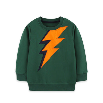 MyKids-USA® Autumn Arrival Kids Boys Lightning Pattern Crew Neck Long Sleeves Sweatshirt