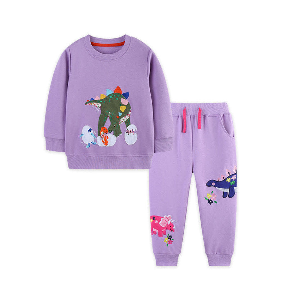 MyKids-USA® Winter Autumn Baby Kids Girls Cartoon Pattern Long Sleeves Pullover and Pants Clothing Set